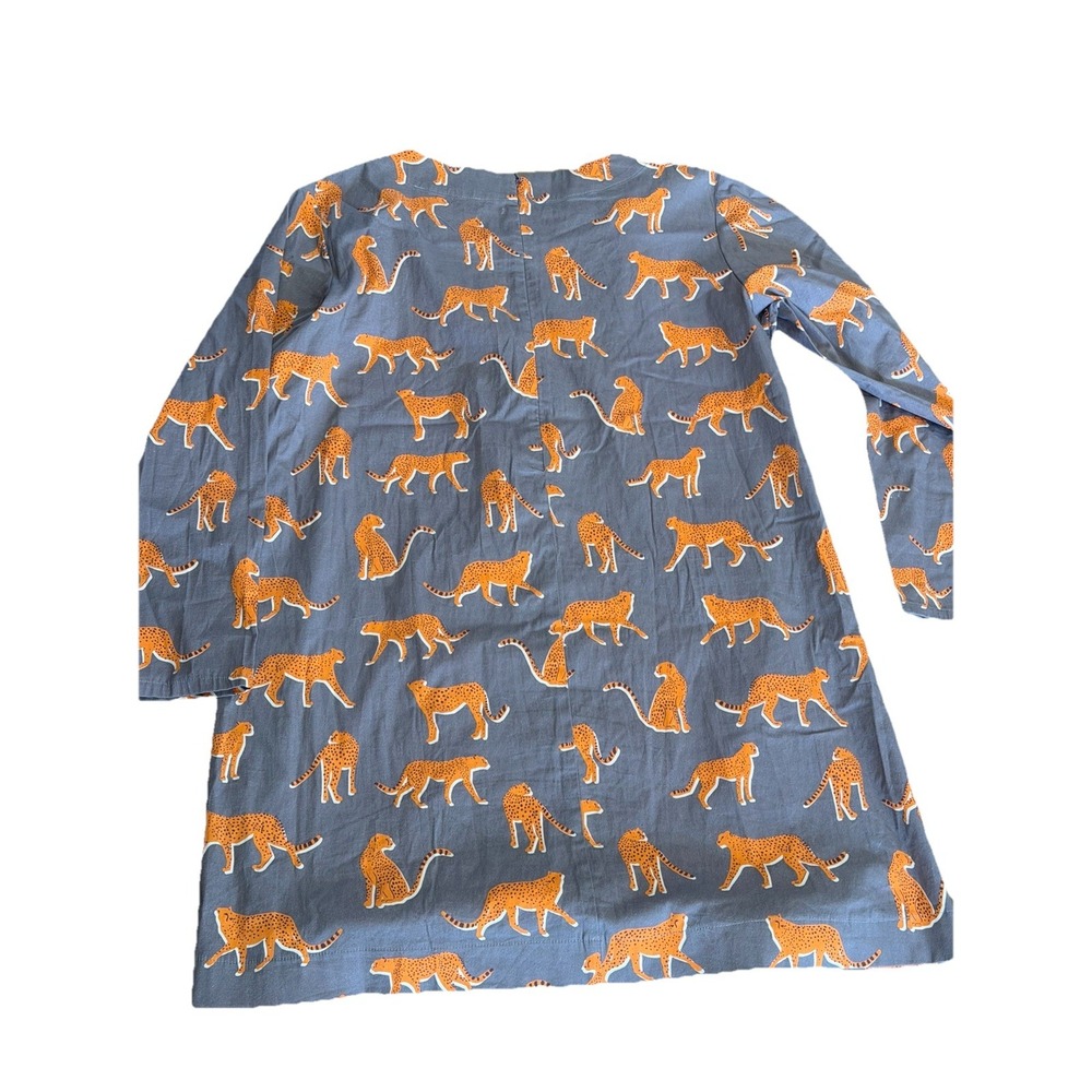 SHERIDAN FRENCH Evans II dress mushroom cheetah Artsy Cotton Shift Novelty M L - Picture 5 of 6